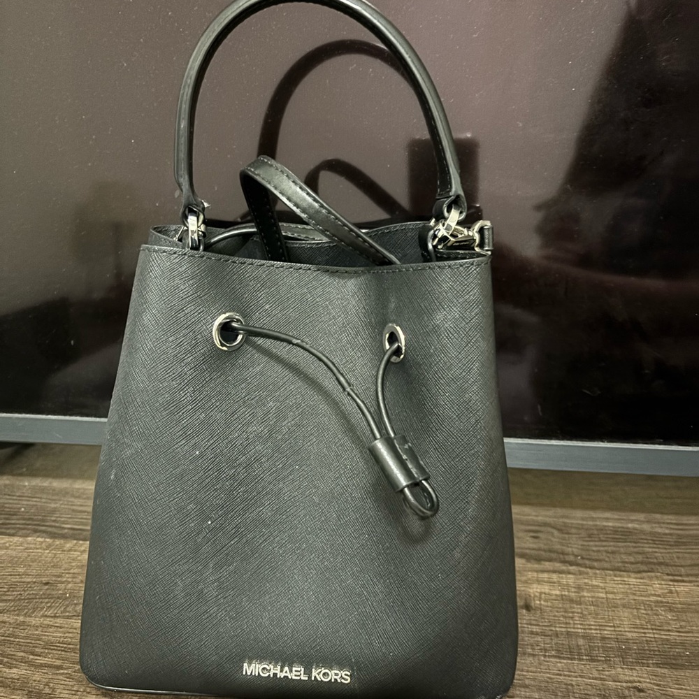 Michael Kors Black Drawstring Shoulder Bag